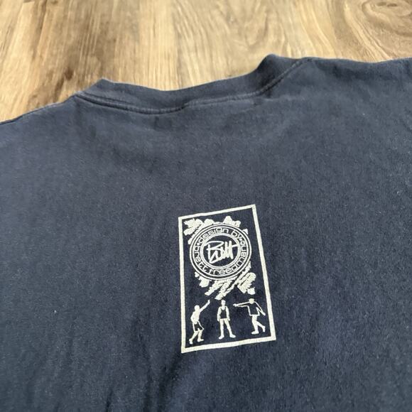 Vintage 1990s Sin T-Shirt Size L Black Faded Art Box Logo RARE M/L - Picture 6 of 6